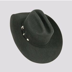American Hat makers Black Cowboy Hat with Silver Buckle rodeo cattleman XL